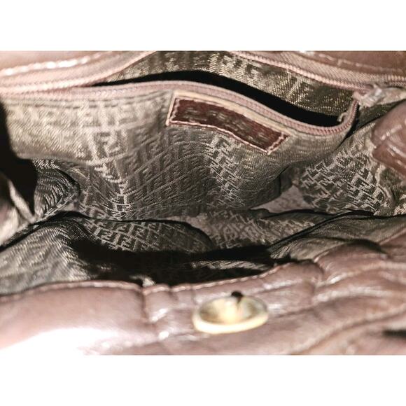 Fendi Shoulder Bag Brown Leather Vintage Braided Pochette Mini Draws 7x5 - Picture 16 of 16